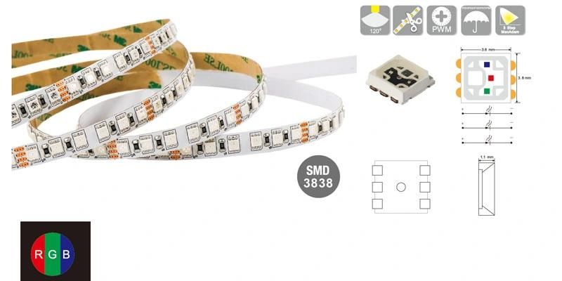 5mm PCB DC 24V 120 LED/M Flexible RGB LED Strip