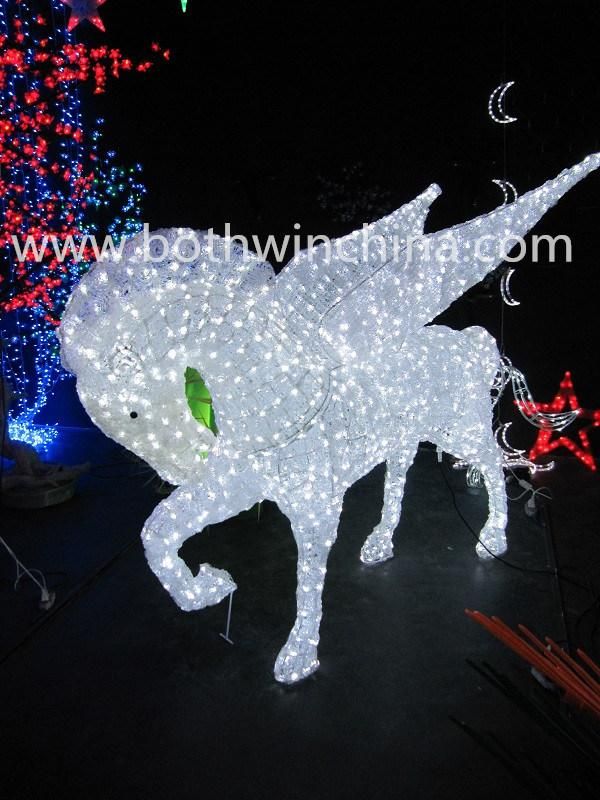 3D Acrylic Light (BW-SC-202) Fly Horse Holiday Lights as High Class Place Decoration