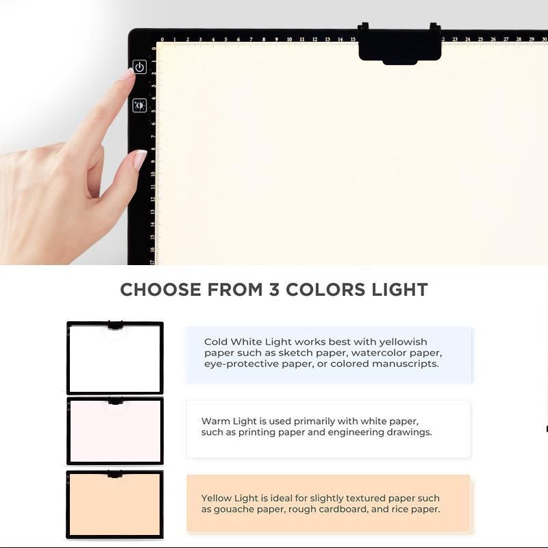 New Product Integrated Bracket Design A3 Battery Type LED Tracing Tablet Tracing Light Pad USB LED Light Pad with Stand
