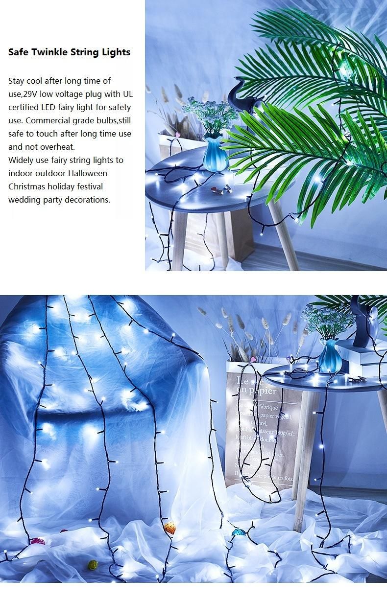 Curtain Lights Fairy String Twinkle Light Dimmable Cool White Icicle Lights for Bedroom Christmas Wedding Party Outdoor Indoor Wall Decorations