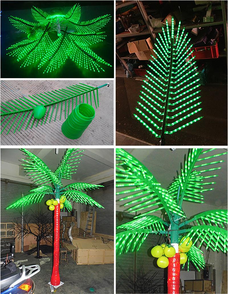 IP65 Customizable Outside LED Christmas Lights Garden Decorations Artificial Coconut Tree