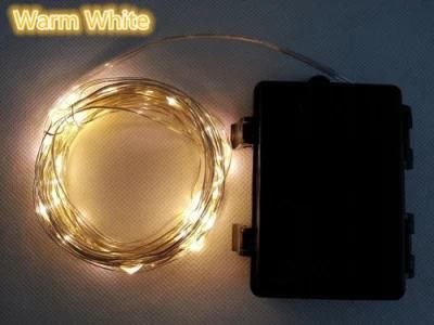 6m 60 LED 3AA Outdoor Battery Powered Timer LED Copper Wire String Fairy Light