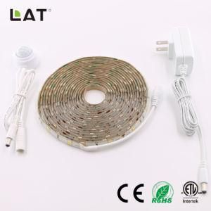 High Brightness Smart DC12V/24V 1m SMD5050 Ww/Cw 30/60/120LEDs Flexible LED Strip/Tape Ce/ETL/UL with Sensor Can Adjust 30s to 10min