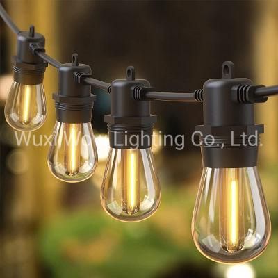 S14 Outdoor String Lights 101FT/30m IP65 Festoon Lights Connectable Outdoor Garden String LED Lights for Commercial Patio Decor