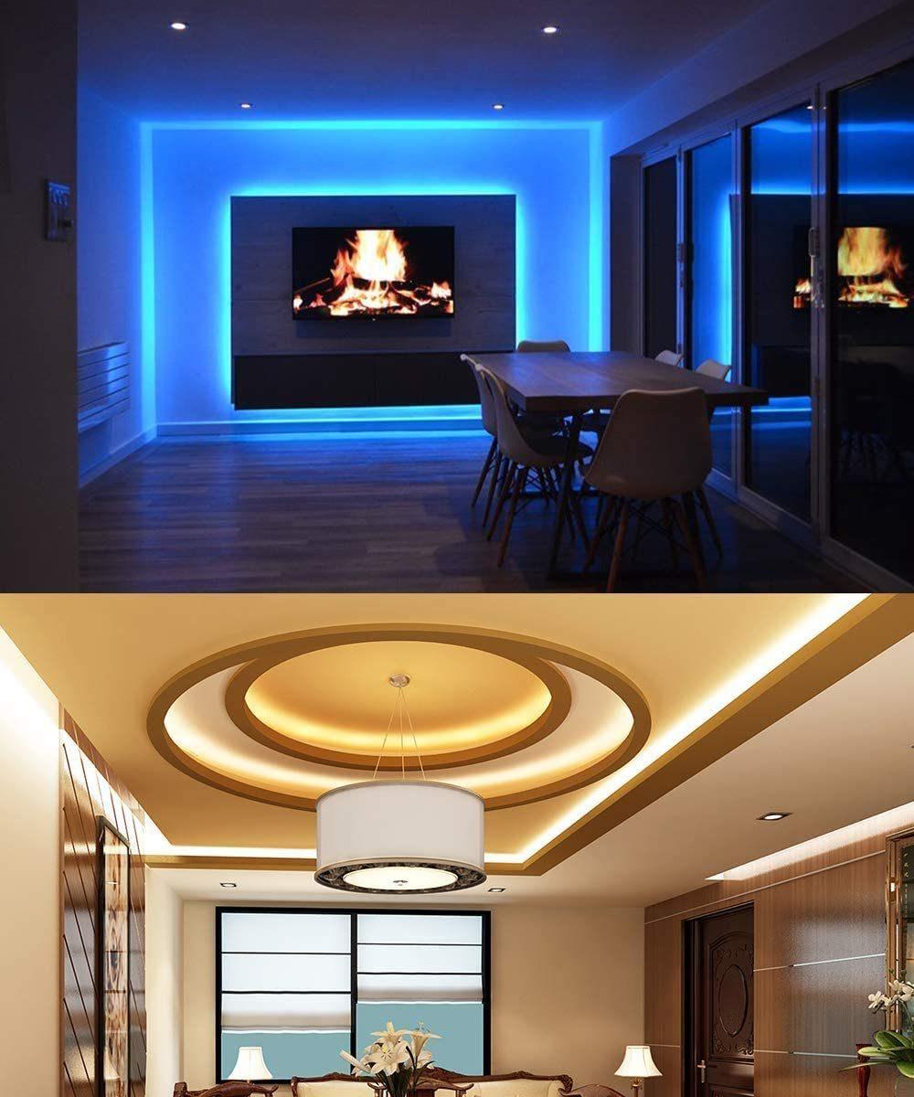 RGB+W 3000K Dimmable Flexible LED Strip Lights with Remote Control
