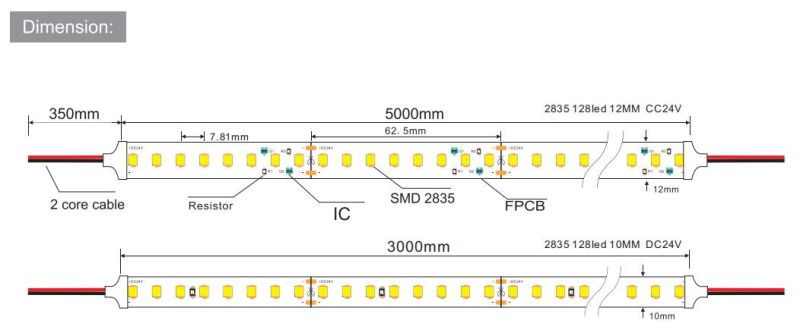 High Lumen SMD2835 LED Lighting Strip Wih Ce & RoHS LED Light