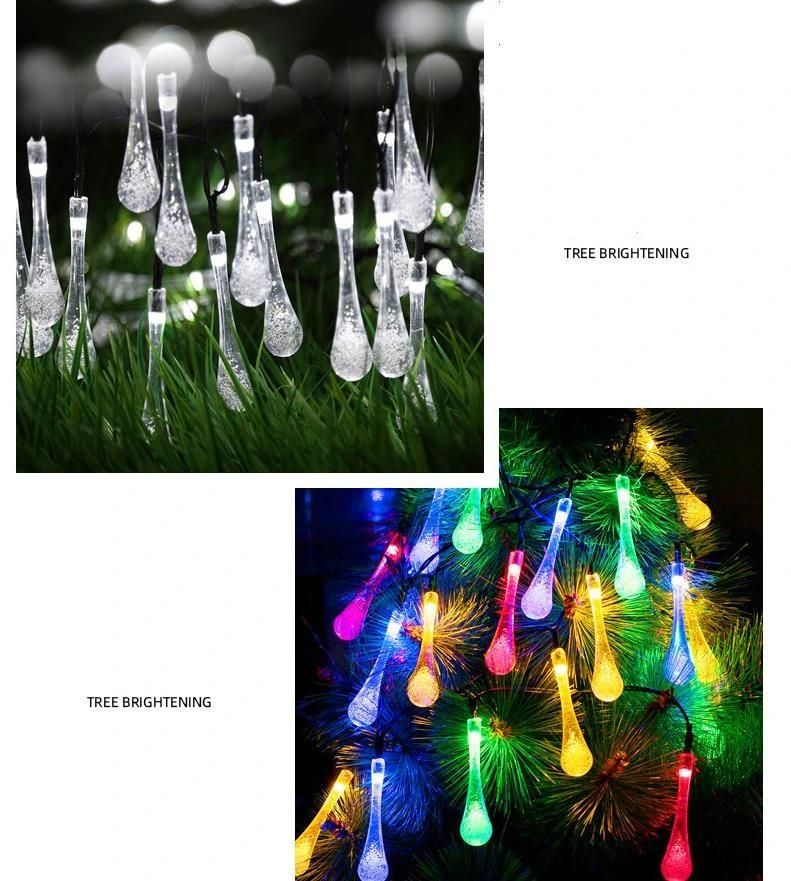 Solar Water Drop Garden LED Lamp