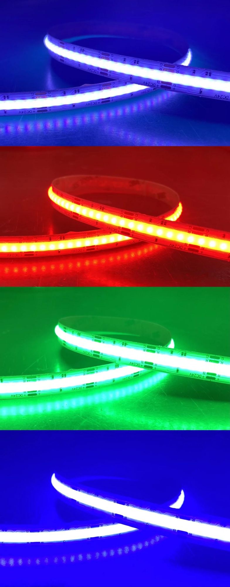 DC24V 840chips RGB Color Changing COB LED Strip Light