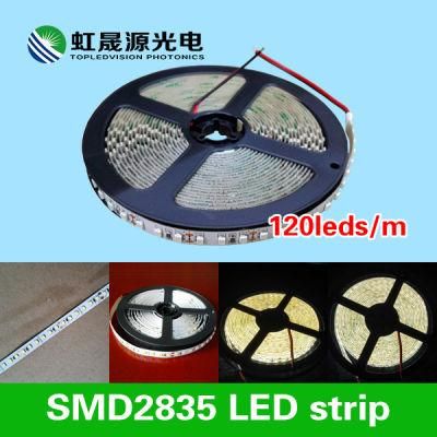 120LEDs/M 17watts/M 12V/24V DC Flexible LED Strip with High Brightness SMD2835