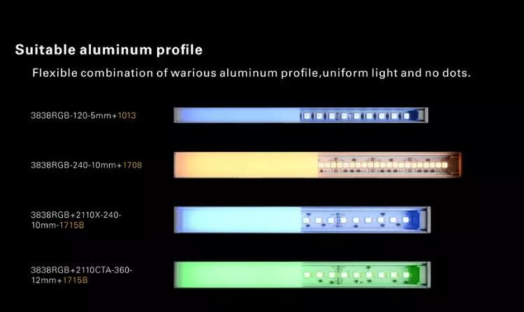 3838SMD 24V LED Strip with 240 LED Light for Flexible RGB LED Rope PCB