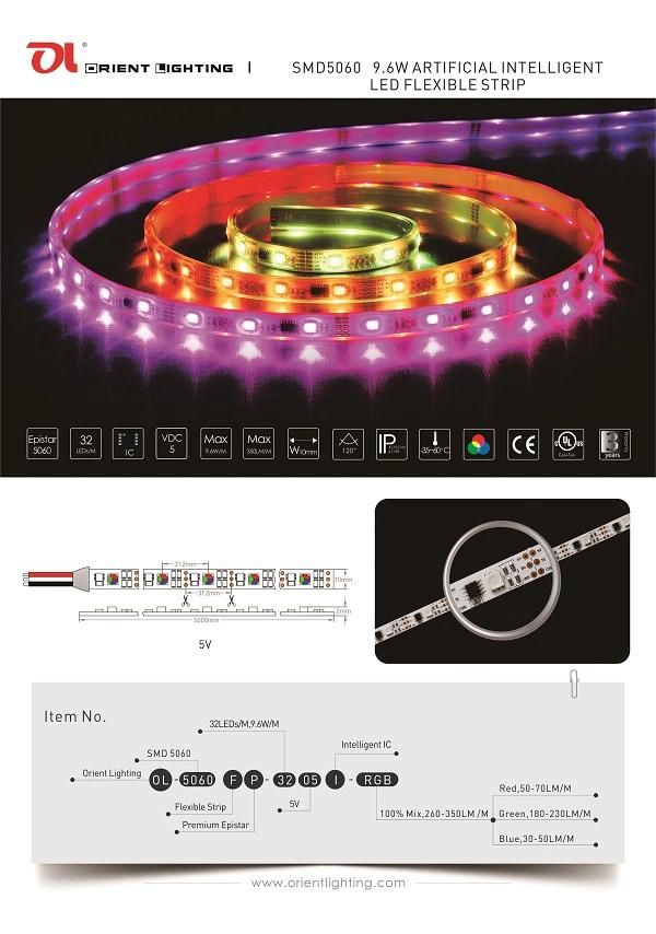 UL Ce Approved Artificial Intelligent Flexible LED Strip Lighting