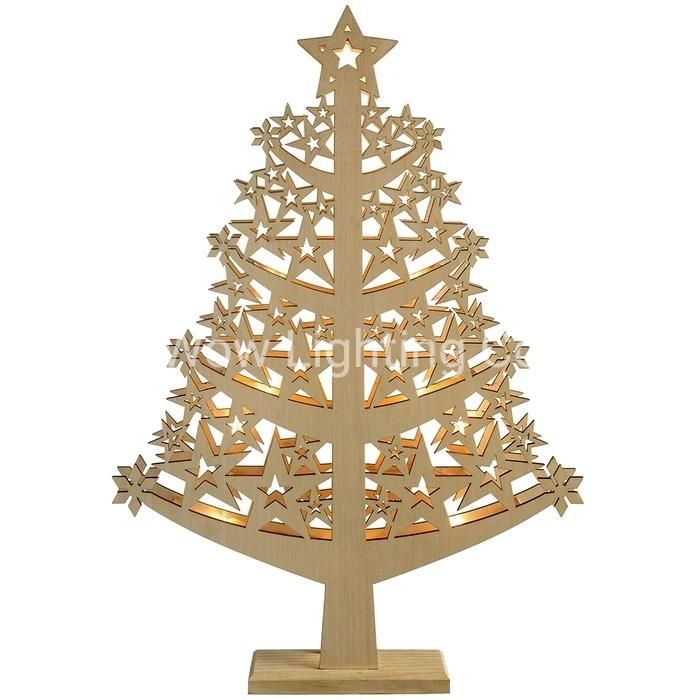 Star Christmas Tree Table Decoration Wood 50 Cm