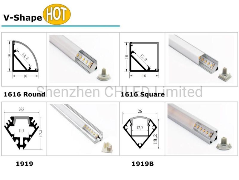 1919 Anodized 6063-T5 Aluminium Extrusion Profiles + SMD LED Strip Light = LED Linear Lighting Product