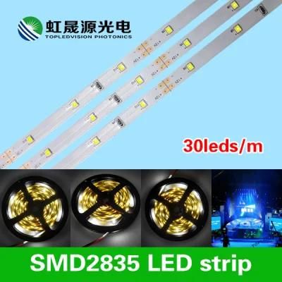 12V, 24V DC 30LEDs/M High Bright Flexible LED Strip with Quality SMD2835