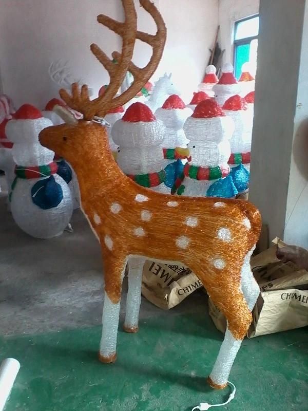 Acrylic Outdoor Christmas Decoration Handmade Crystal LED Reindeer