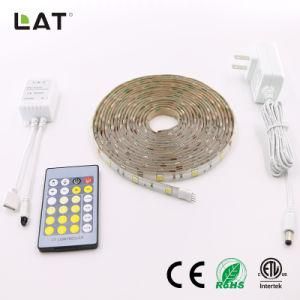 High Brightness Double CCT DC12V 1m SMD5025 Ww and Cw 30/60/120LEDs Flexible LED Strip/Tape Ce ETL UL