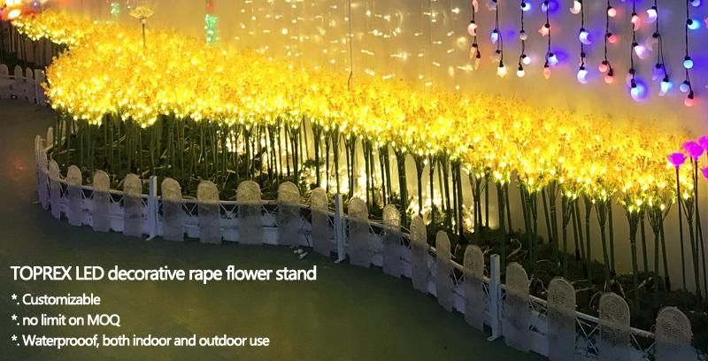 Toprex Decor Yellow Color Simulation LED Artificial Spring Rape Flower Light