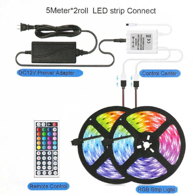 DIY Flexible RGB 5050 LED Light Strip Waterproof LED Strip Lights with 44key Remote Controller