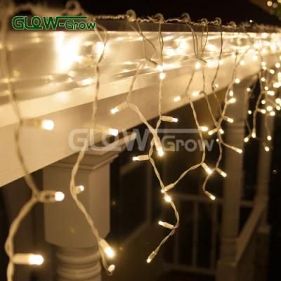 120LED Homebase Decoration Warm White LED Crystal Icicle Light with RoHS Approval