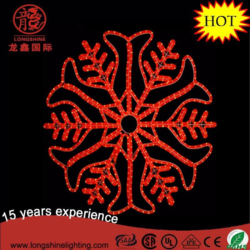 LED Snowflake Red Hanging Snowflake Rope Christmas Light for Home Decoration