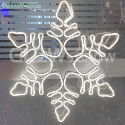 Waterproof Custom White Snowflake 2D LED Neon Flex Light Neon Sign for Home Garden Christmas Holiday Event Decoration