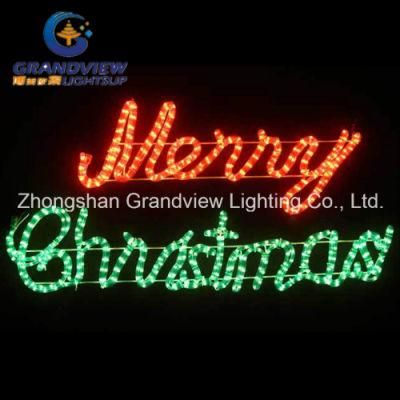 Animated 104cm &prime;merry Christmas&prime; Red Green Sign Motif Rope Lights