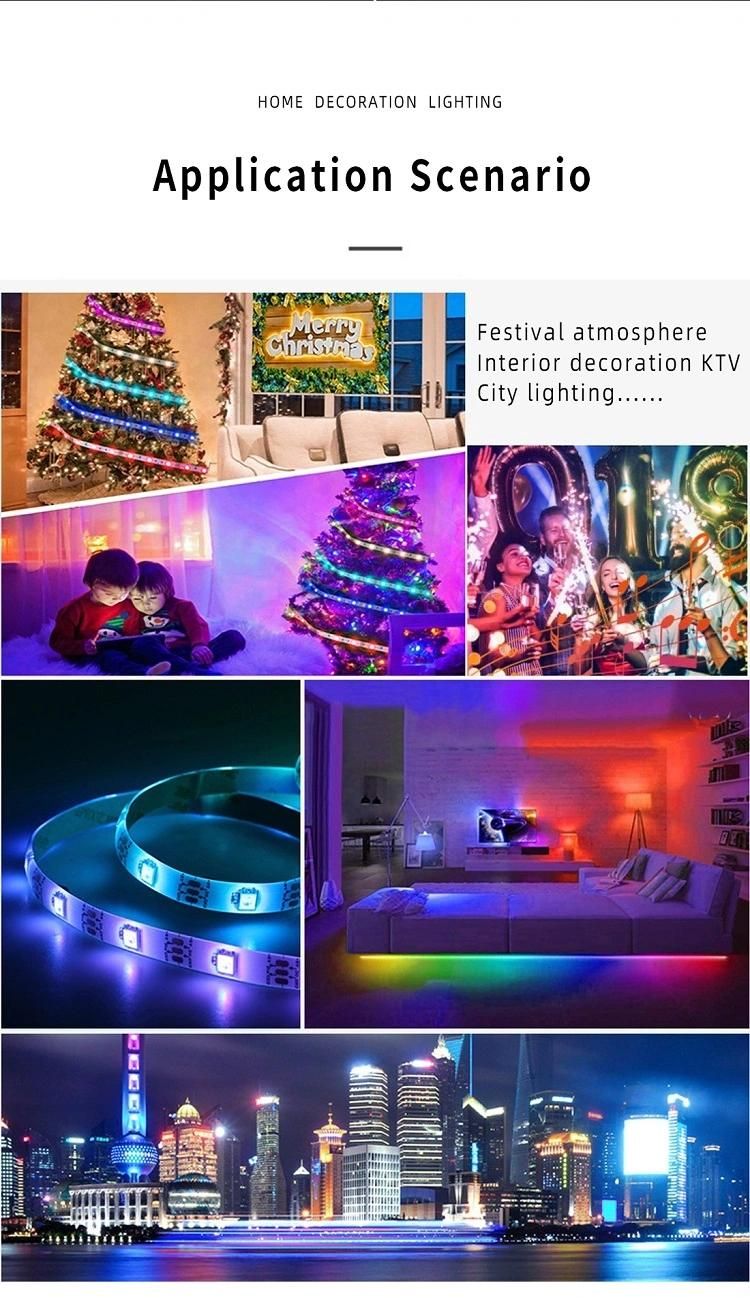 Holiday Lamp Smart LED Strip Lights WiFi 12V Waterproof 5m Set SMD 5050 Remote Backlight RGB LED Flexible Strip, LED Strip RGB