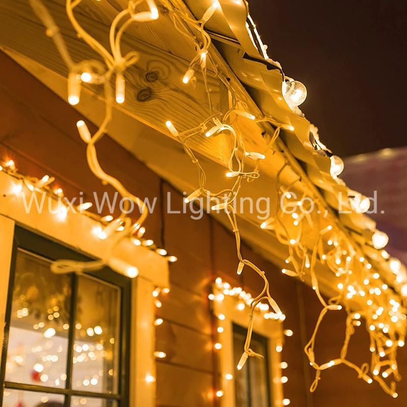 Icicle Lights Outdoor 10m 400 LED Waterproof Outdoor Christmas Lights 8 Modes Plug in Long Fairy Light Connectable Window Curtain Lights for Home Garden