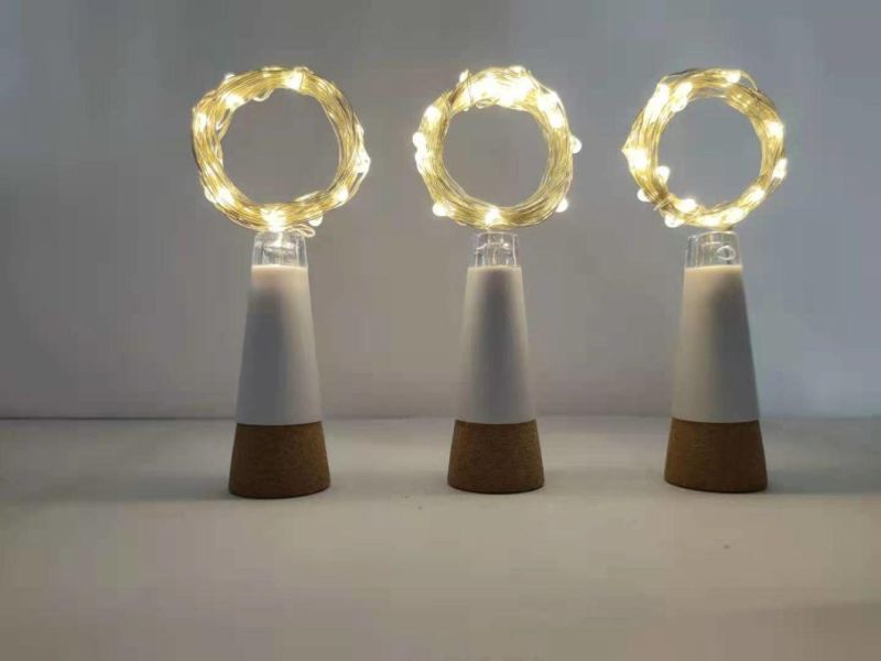 New Hot-Selling Decking Lighting 2m LED Cork Wine Bottle Light Rechargeable USB Light Garland DIY Christmas String Light for Holiday Lighting