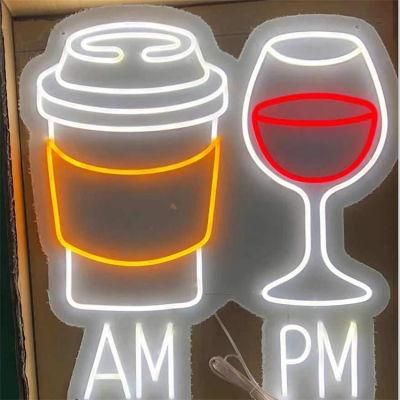 Manufacturer Hot Selling Christmas Decorations Lighting Letters Acrylic Am Pm LED Neon Lights Wedding Neon Party Neon Sign Custom