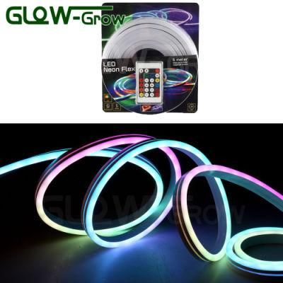 Color Changing Strip Light 24V 5050 48LEDs/M LED RGB Neon Rope Light for KTV Decoration