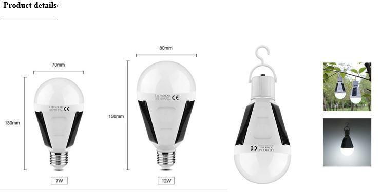 Rechargeable LED Solar Emergency Bulb