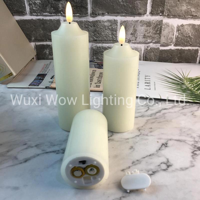 Three-Piece Set of Bullet Candle Lamp LED Large Candle Lamp Decoration Props for Wedding Scenes