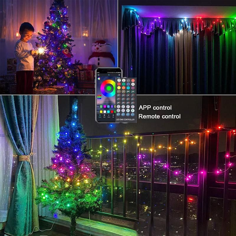 LED Bluetooth Mobile Phone APP Smart Remote Control Waterproof Magic Christmas Decoration Light String