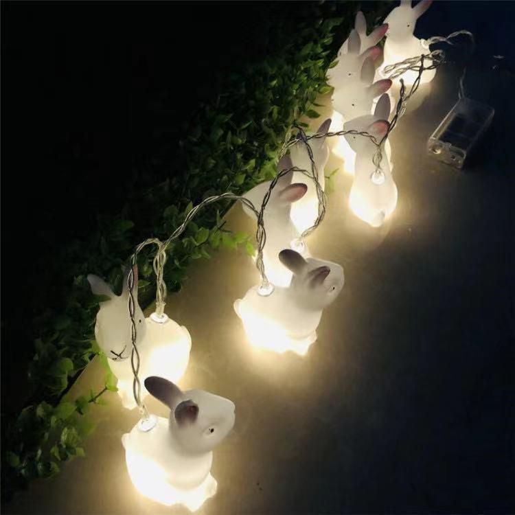 Rabbit-Shaped Battery Box Easter Decorative String Light