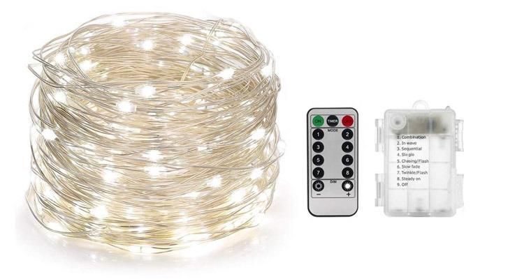 5m 10m Waterproof Remote Control Fairy Lights Battery LED String Light
