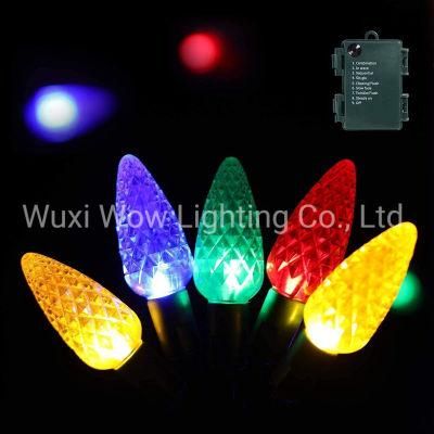 C6 Christmas String Light 16.4 FT 50 LED Battery Operated Strawberry String Lights, Waterproof Indoor Outdoor 8 Modes Fairy String Lights