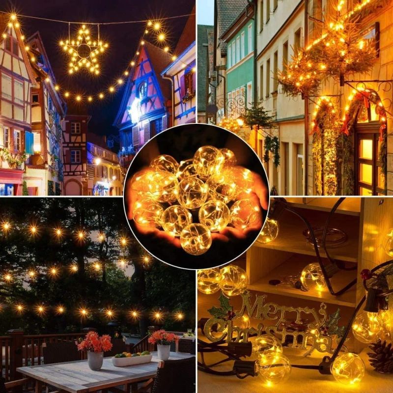 LED Solar String Lights Garden, IP65 Waterproof String Outdoor Patio Lights for Home, Garden, Terrace, Party, Christmas, Wedding, Warm White