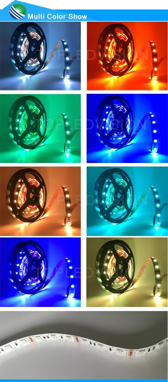 5V 12V 24V Flexible Light RGB LED Strip SMD 5050 60LEDs/M