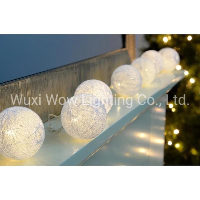 10 Cotton Ball Warm LED Light String Christmas Decoration White Christmas Lights Christmas Lights Single Orderin