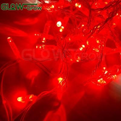120V 35FT Rubber Wire Red Christmas LED String Light for Outdoor Patio Tree Yard Wall Decoration