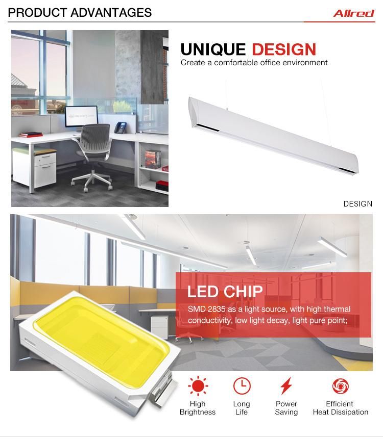 Commercial Lighting LED Linear Light with Suspension or Ceiling Surface Mounted