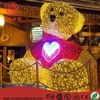 LED Inflatable 3D Bear Christmas Decoration Light