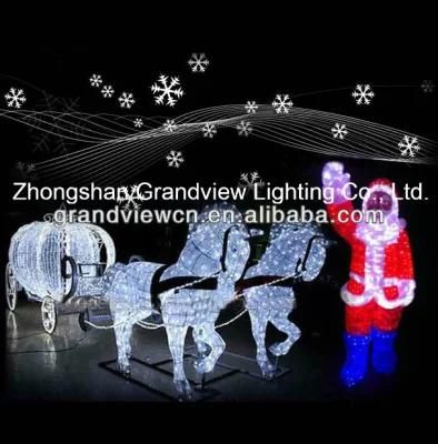 LED Christmas Lights Including Santa and Snow and Horse Carriages