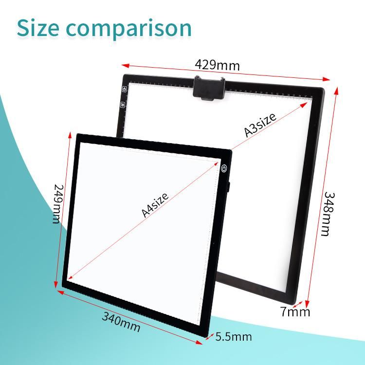 New Product Integrated Bracket Design A3 Battery Type LED Tracing Tablet Tracing Light Pad USB LED Light Pad with Stand