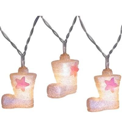 Glitter Santa Boot LED Light String 1.8 M