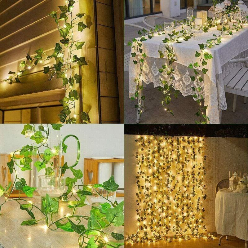 10m Solar LED Light Outdoor Garland Curtain IVY Fairy Lights