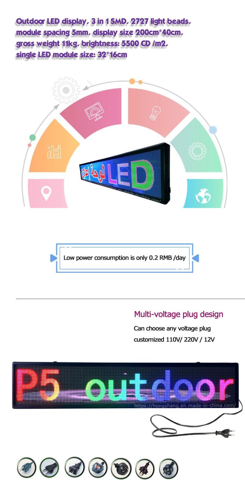 Sales of Gas Station Advertising Display Screen Commercial Promotion LED Display Panel