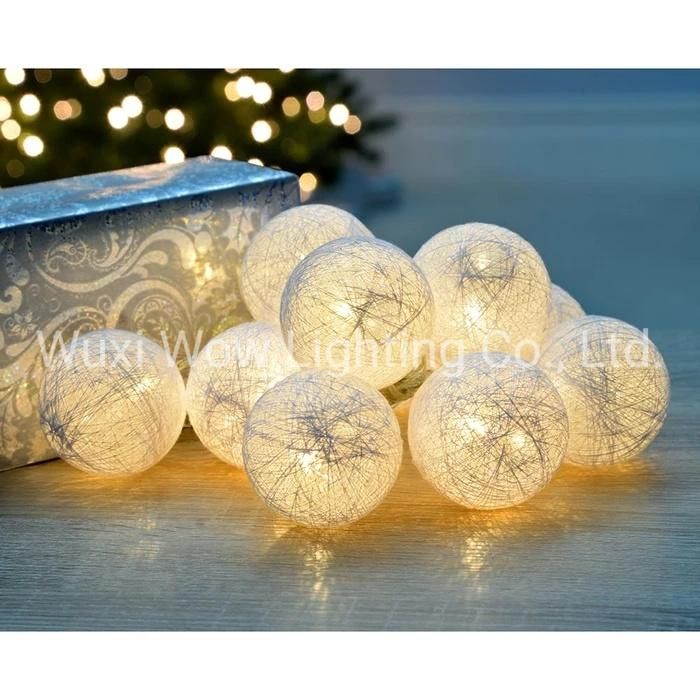 10 Cotton Ball Warm LED Light String Christmas Decoration White Christmas Lights Christmas Lights Single Orderin