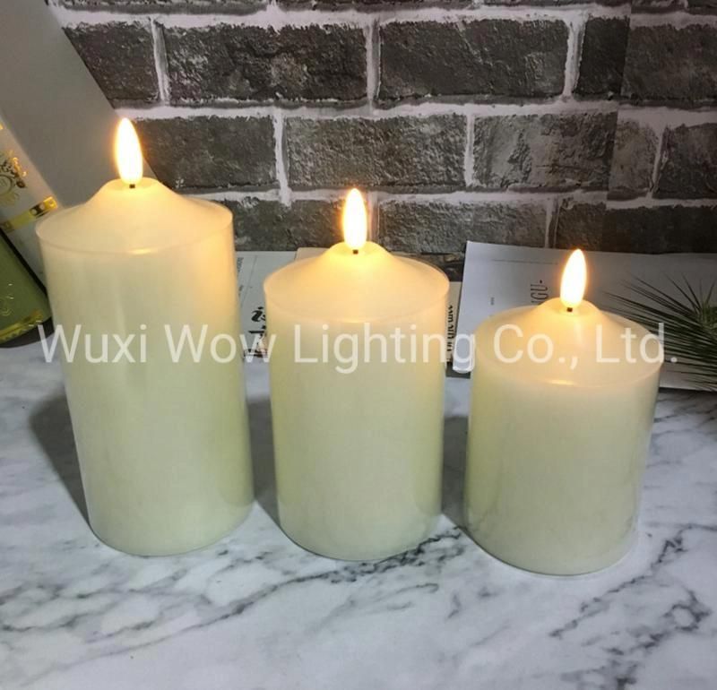 Three-Piece Set of Bullet Candle Lamp LED Large Candle Lamp Decoration Props for Wedding Scenes